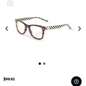 Mackenzie Childs Tortoise Checkered 1.5 Reading Glasses w/case